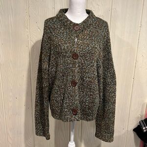 Evan Picone Cardigan Bug Buttons Long Sleeve Knit XL